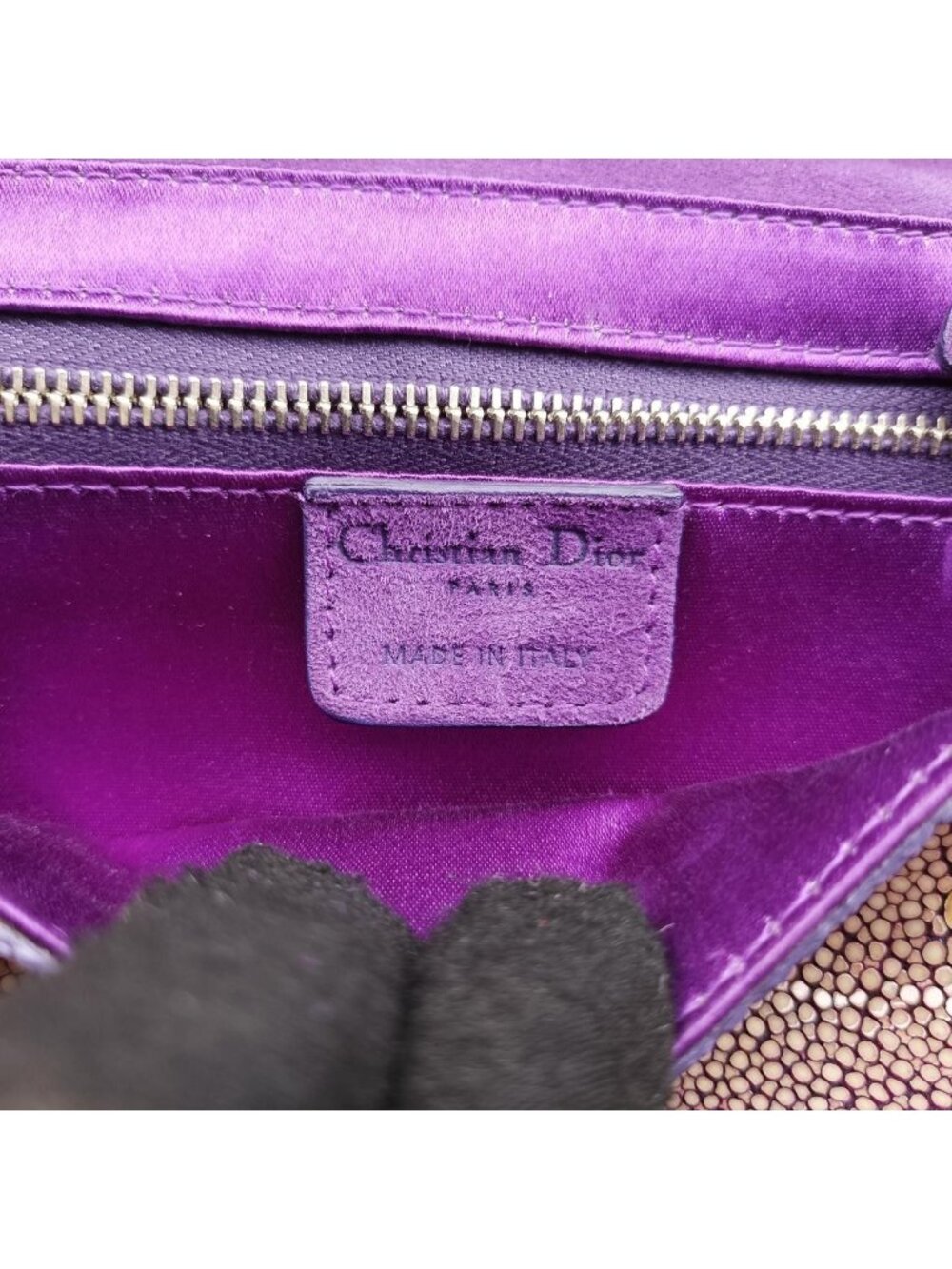 ★SOLD★ Dior Gaucho Purple Beige String Messenger - Picture 10 of 15